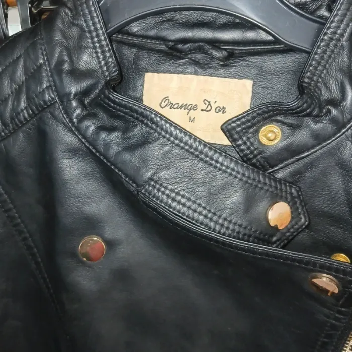 Blouson simili cuir taille 38/m orange d or - photo numéro 2
