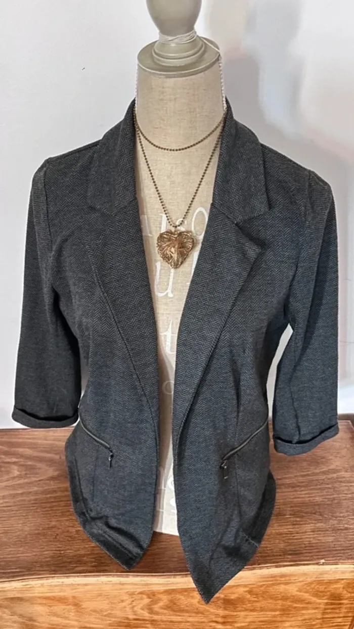 💕 blazer gris manche 3/4 #LH taille 42