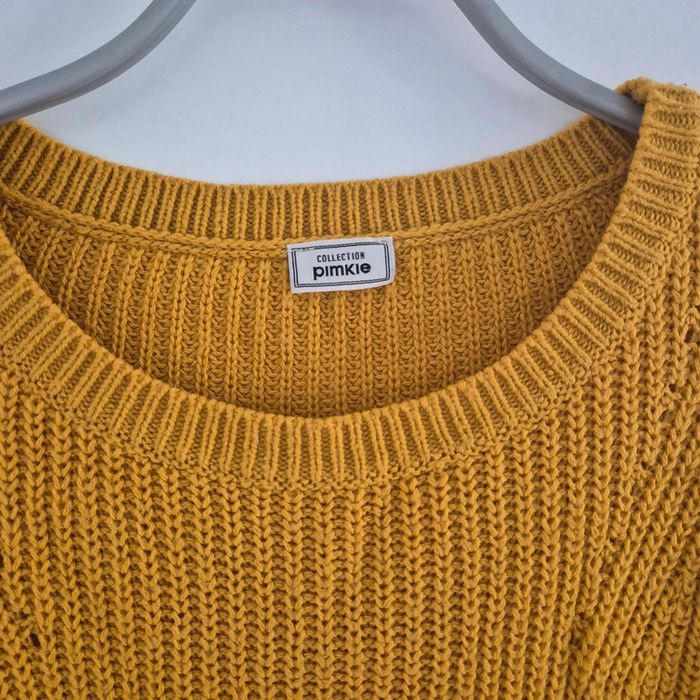 Pull en maille jaune moutarde - Pimkie - Taille S : 36 - 38 - photo numéro 2