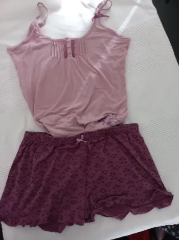 Pyjama d'été violet et rose