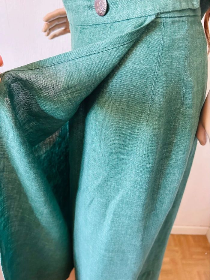 🦚Jupe longue en lin vert champêtre Cottagecore Countryside Charm Green Linen Skirt🦚 - photo numéro 18