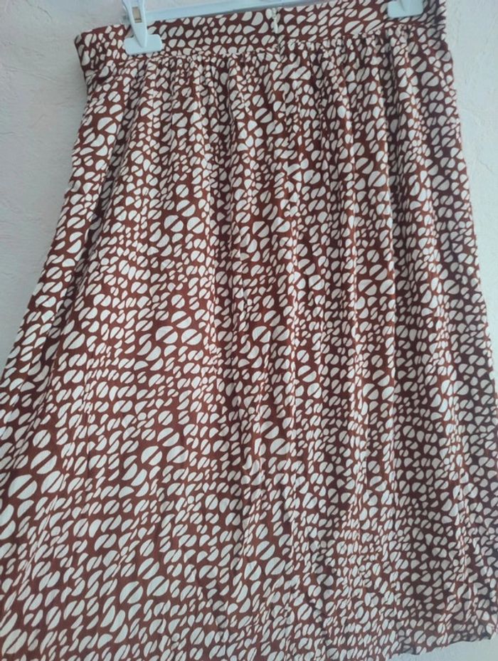 jupe tawney à motif bicolore marron cognac femme - photo numéro 5
