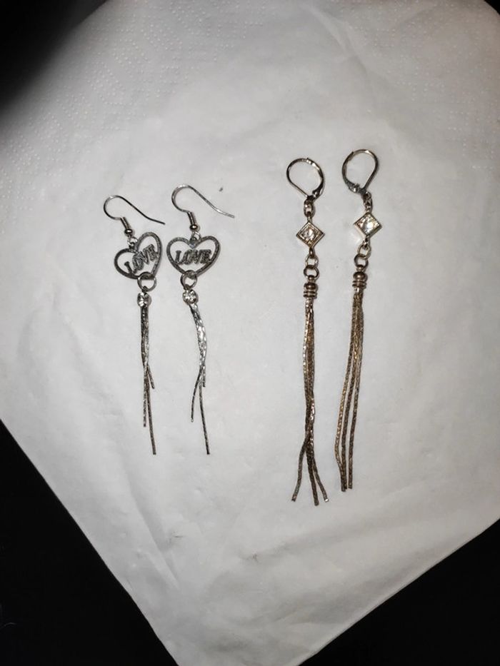 Boucles d'oreilles pendantes - photo numéro 1