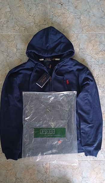 Sweat-shirt bleu marine zippé Ralph Lauren