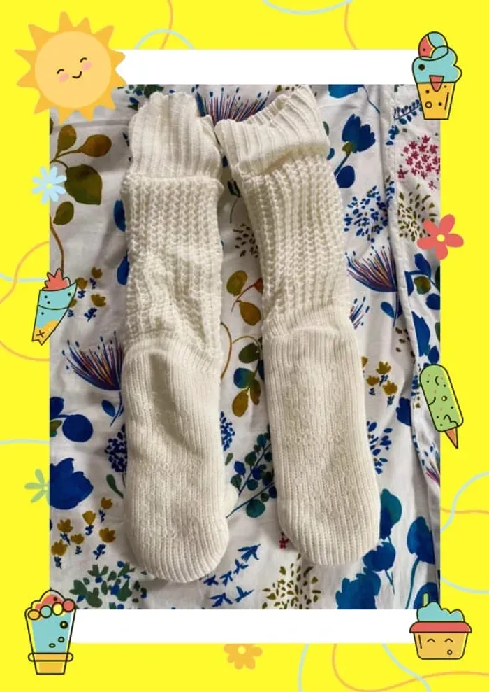 Chaussettes montantes blanches ours - photo numéro 4