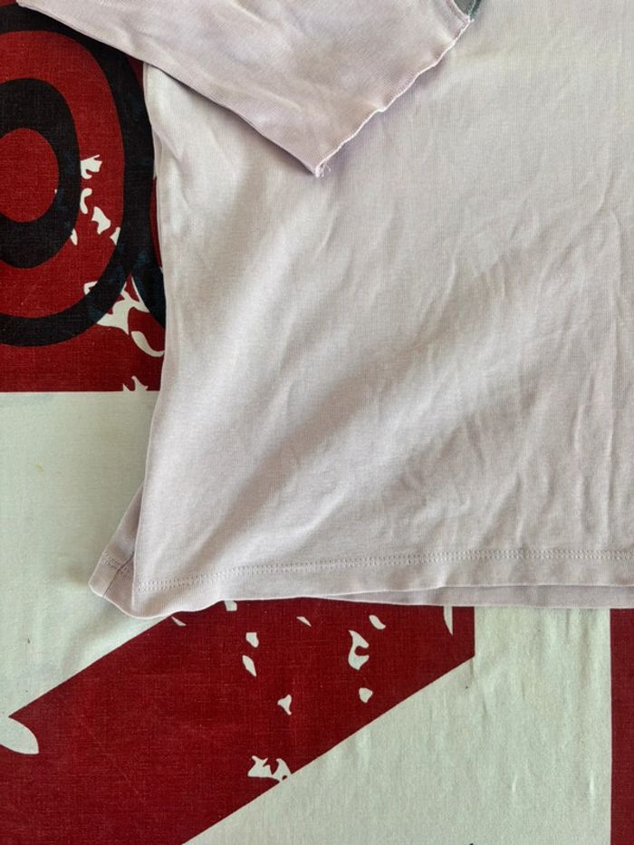 Armand Thierry taille 4 rose col V rose pale manche courte - photo numéro 5