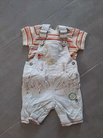 Tee shirt + salopette bébé garçon 1/3 mois
