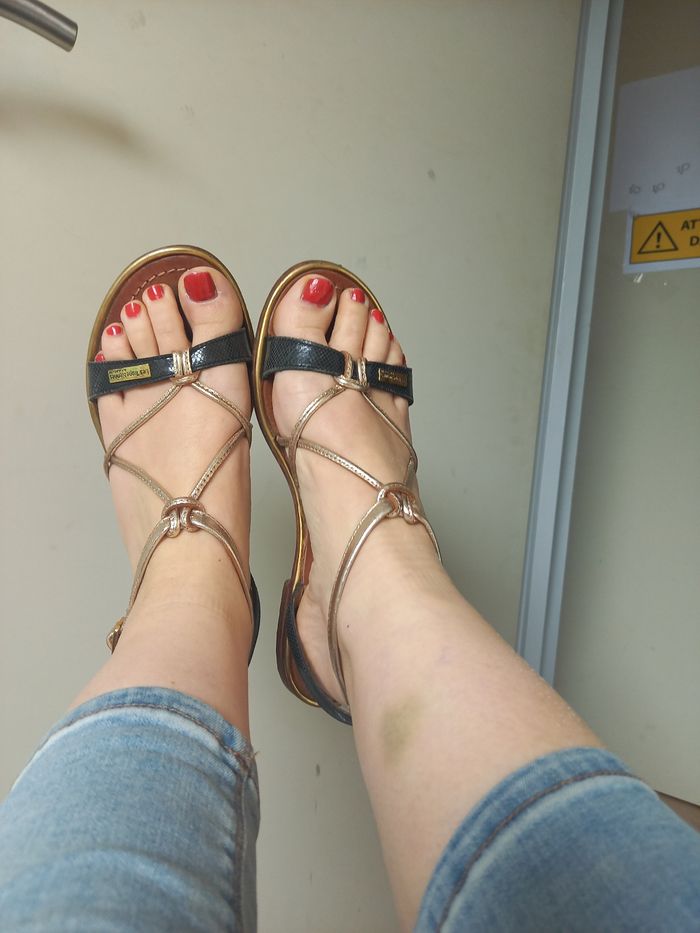 tropeziennes cuir noir doré - photo numéro 2