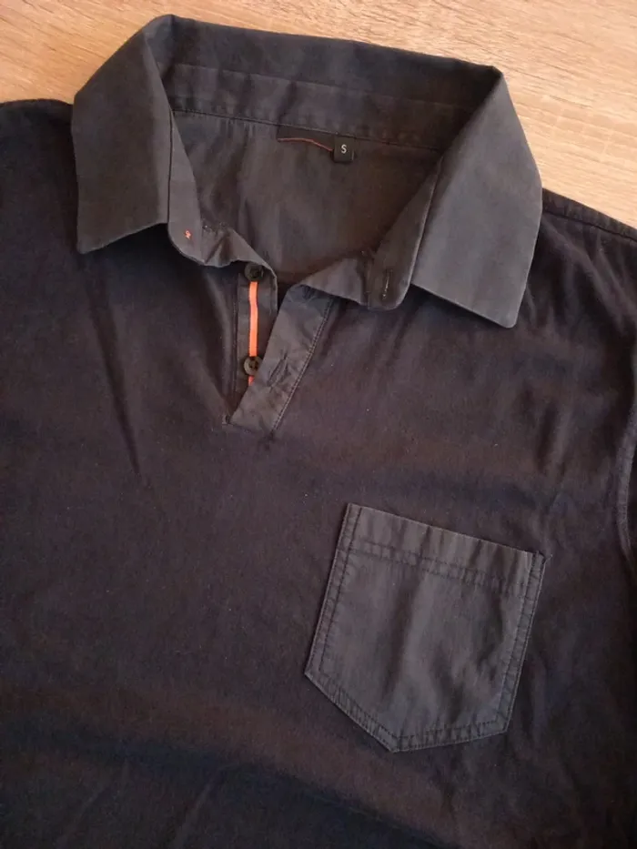 Polo noir homme S - photo numéro 7