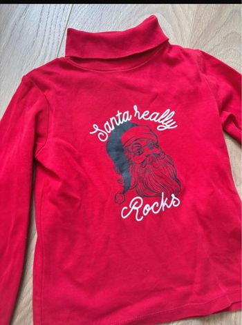 Sous pull Noël garçon rouge Kiabi 5 ans