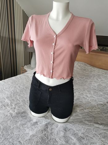 Haut rose court Romwe