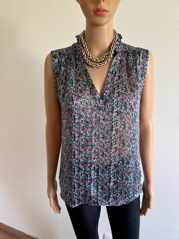 Blouse imprimée multicolore sans manches Morgan taille 38 TBE