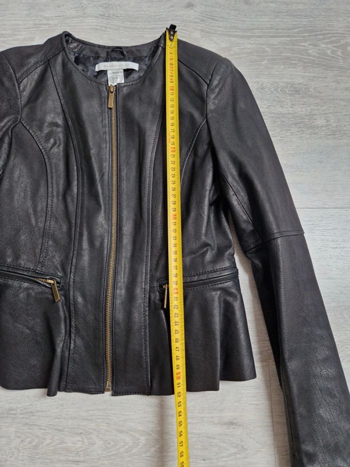 Superbe veste noire vintage en cuir de chèvre mademoiselle R La redoute taille 34 - photo numéro 4