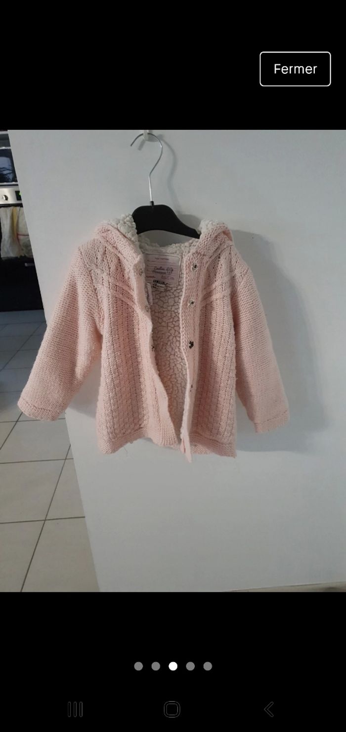 Veste lainage rose clair 23 mois tape a l oeil - photo numéro 3