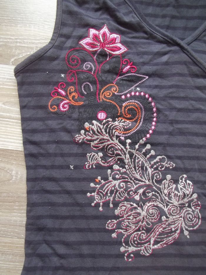 Robe jupette dentelle rayée grise Orchestra 14 ans - photo numéro 2