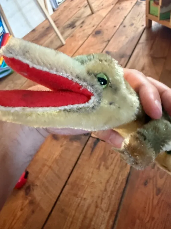 Peluche ancienne Steiff crocodile 32cm alligator 231500 Gary vert - photo numéro 6