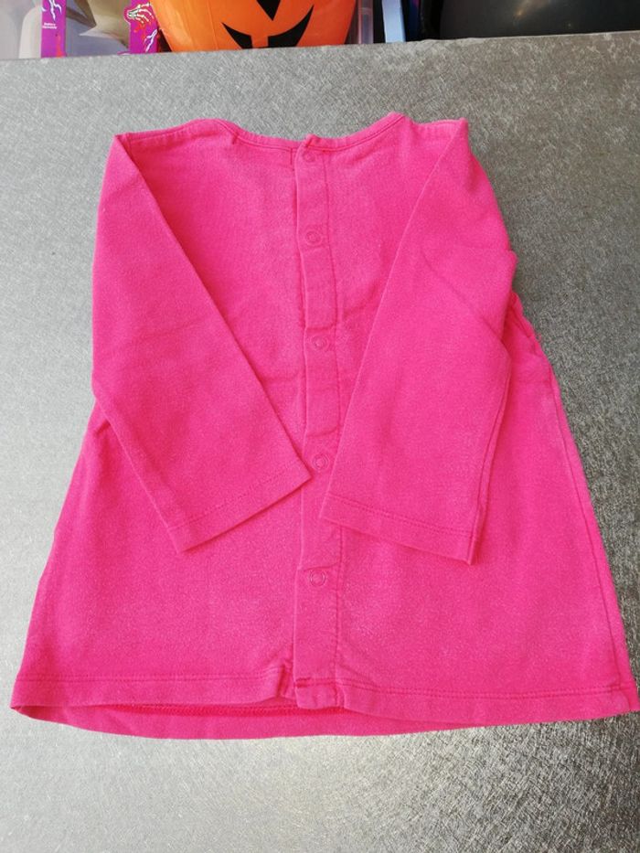 Tunique fuschia 12 mois fille kitchoun - photo numéro 3