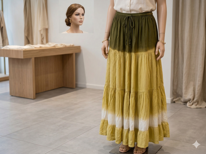 jupe longue vert et kaki Taille unique DP Fashion neuve - photo numéro 1