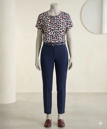 Jolie Blouse Fluide à Motifs Feuillage – T. 44/46