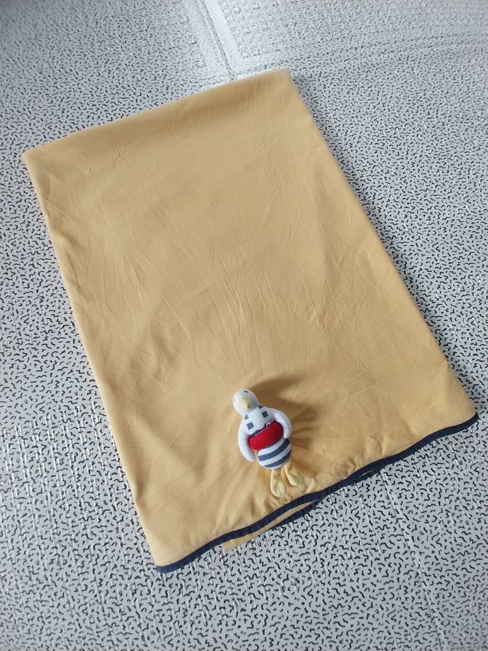 Drap bébé / enfant jaune moutarde – 100% coton – Fabriqué en France - photo numéro 5