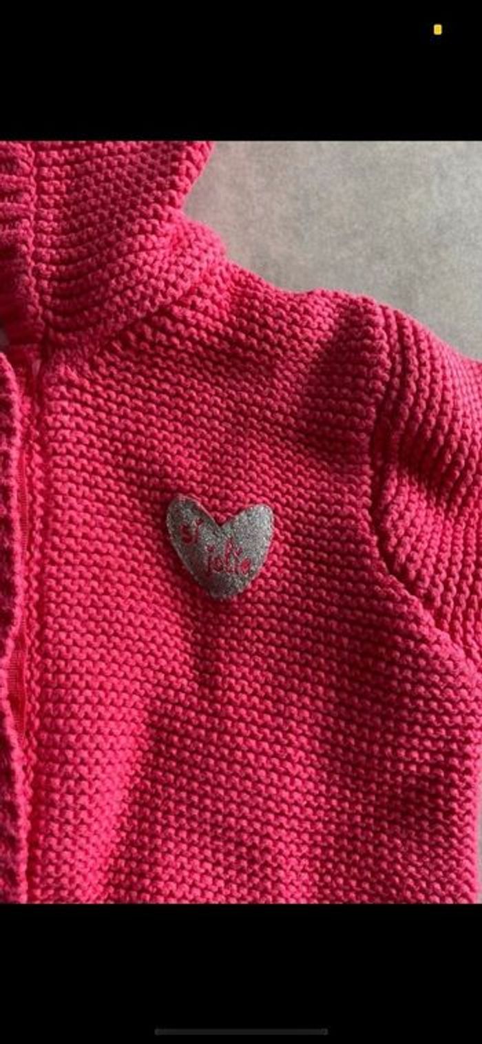 Gilet à capuche épais rose 9 mois - photo numéro 6