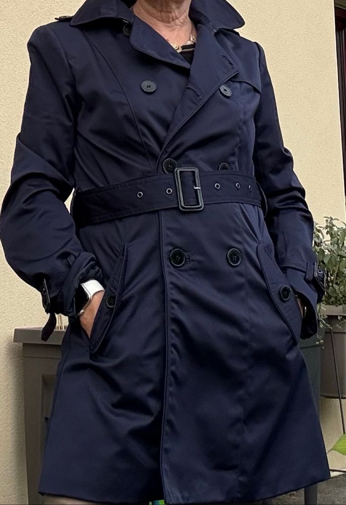 Beau trench femme bleu indigo - photo numéro 2