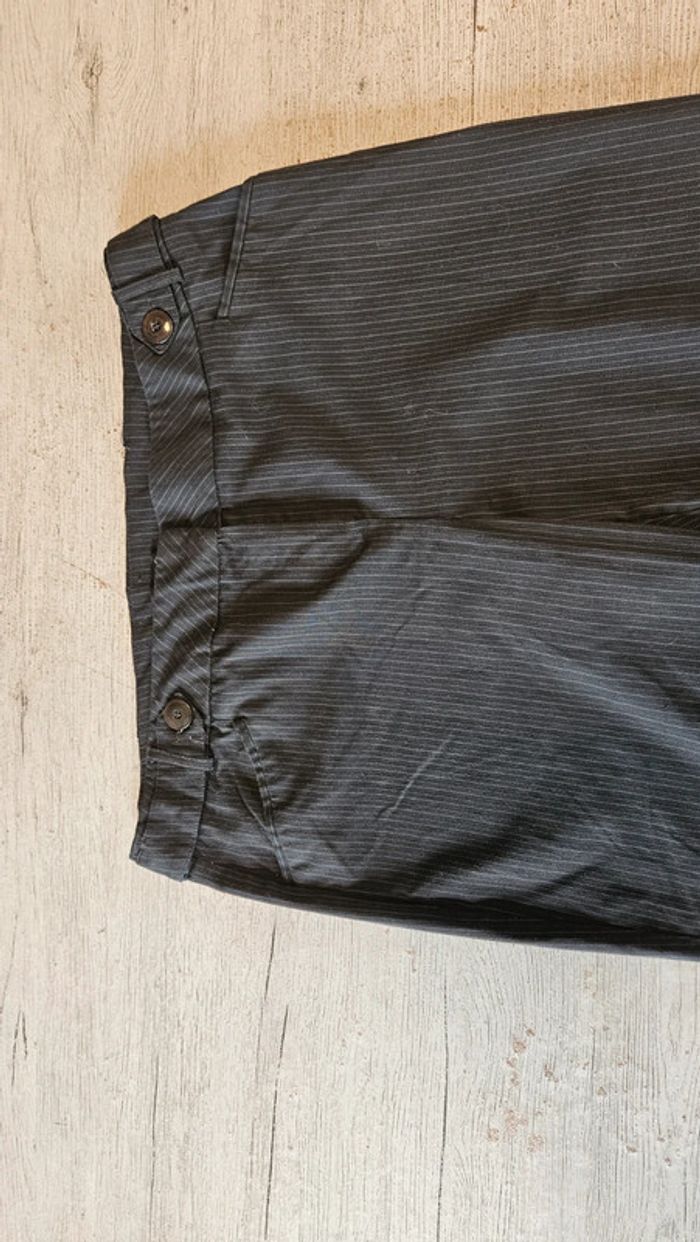 Pantalon à jambes larges, brun foncé avec fines lignes, Etam, 46 - photo numéro 5