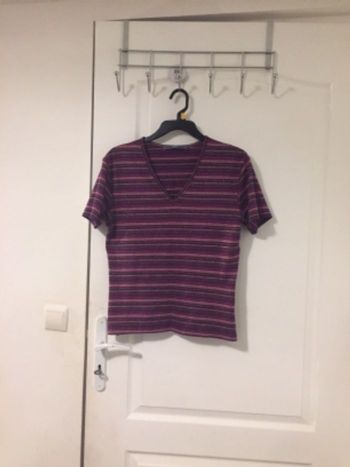 Tshirt violet rayé Caroll 42/XL