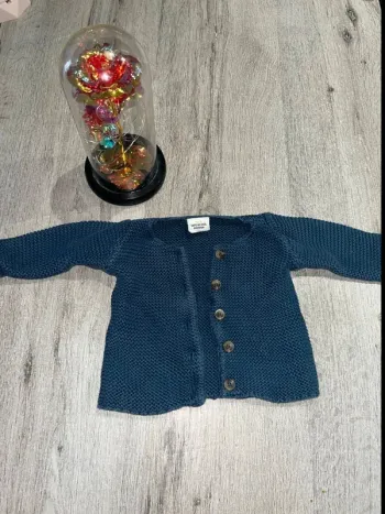 🧶 Cardigan bleu pour bébé Petit Bateau 🧶
