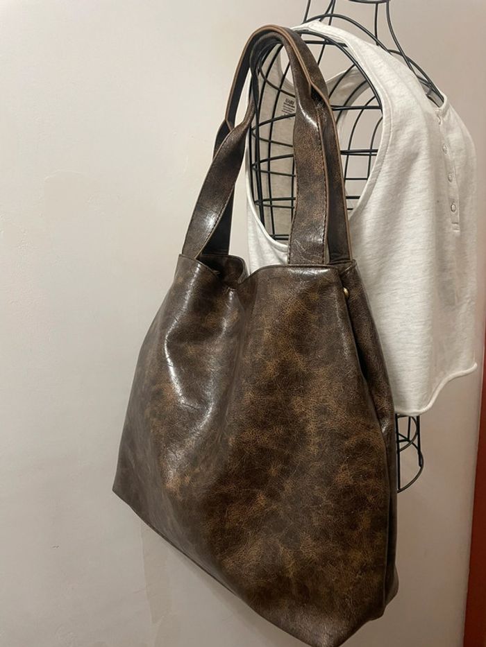 Sac • Fourre-Tout café de Grande Capacité d'Inspiration Vintage. - photo numéro 9