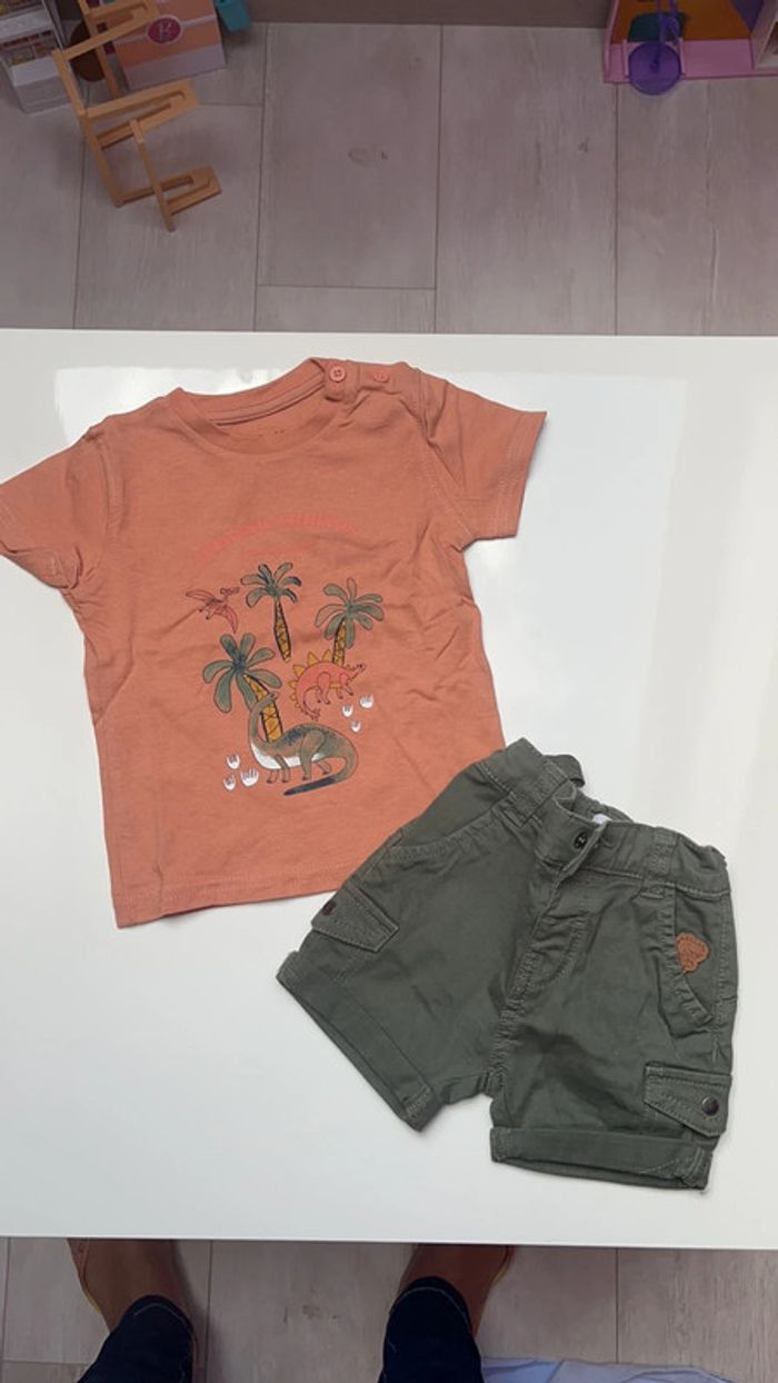 Tee shirt et short taille 6 mois gémo