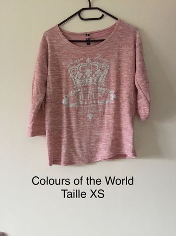 Pull manches 3/4 « queen » Colours of the World Taille XS