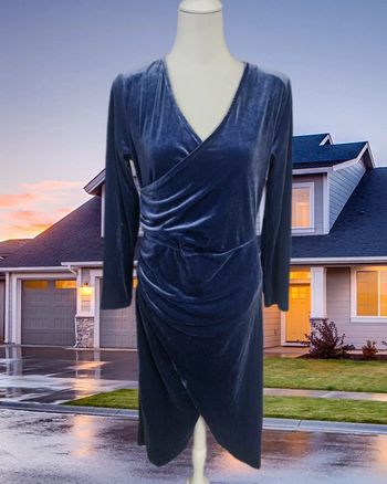 Robe longue bleue en velours, Mim, taille 42