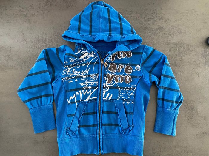 Veste bleue zippée à capuche Desigual 3/4 ans
