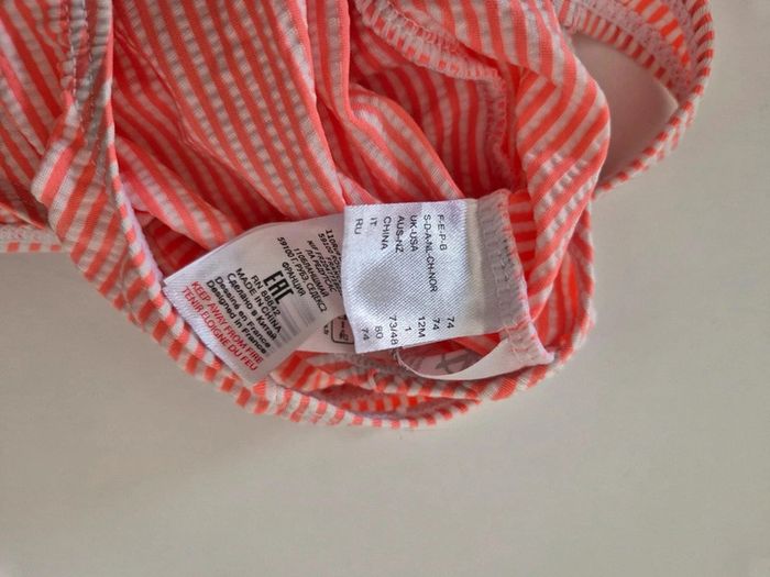 Maillot de bain 1 pièce bébé 12 mois La redoute neuf rose orangé - photo numéro 4