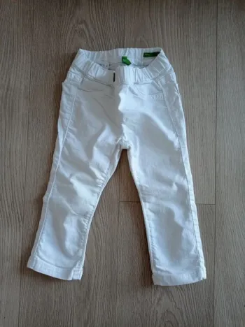 Pantalon skinny blanc Benetton 2 ans