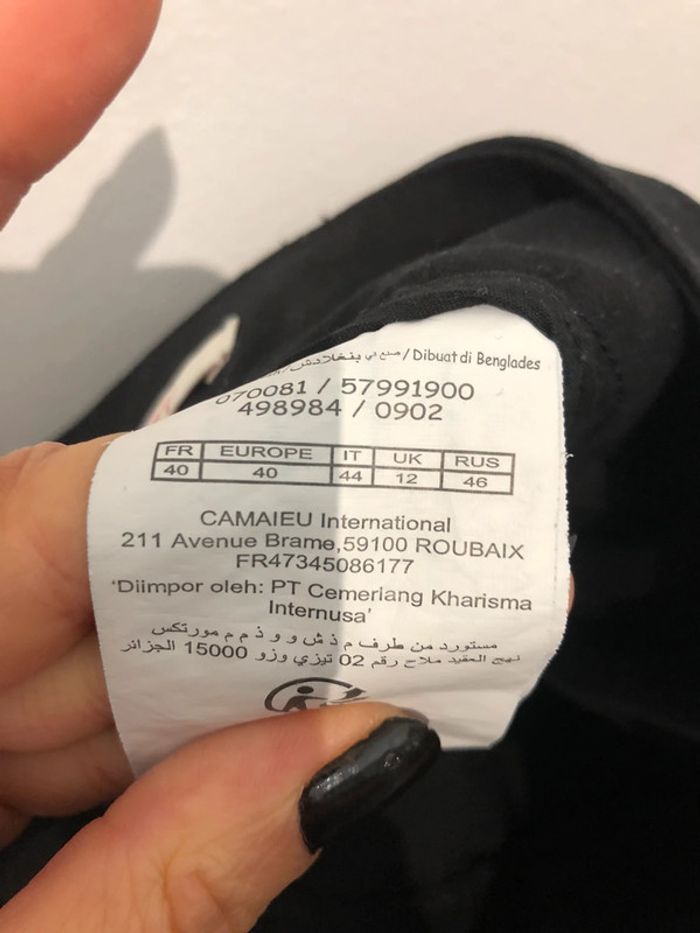 Jupe crayon noire Camaïeu avec ceinture intégrée taille 40 - photo numéro 5