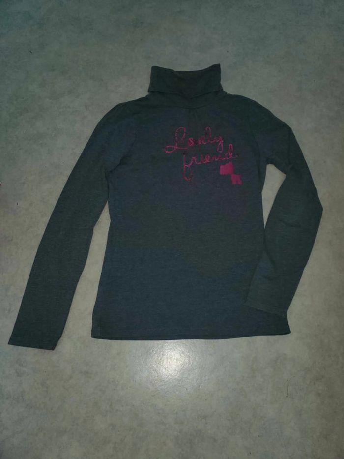 tee shirt col roulé fille 14 ans