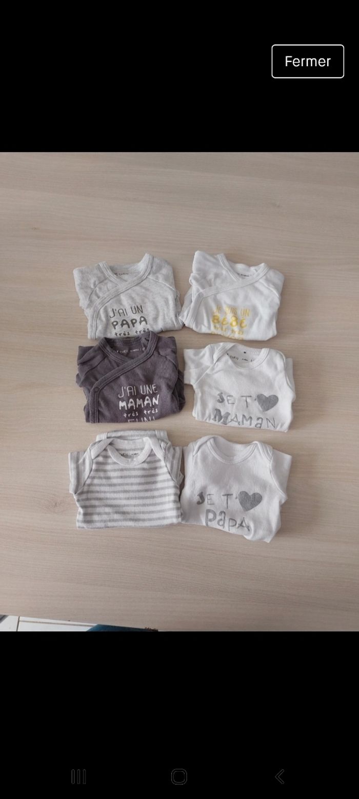 Lot de 6 bodys manches longues