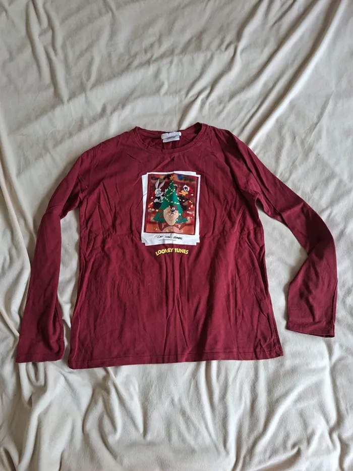 t-shirt garçon bordeaux, manches longues, taille 11/12 ans, marque Zara