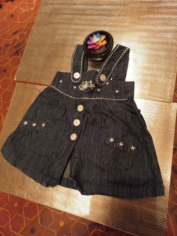 Belle Robe salopette en jean 9 mois - photo numéro 2
