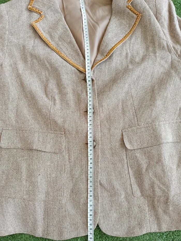 Veste blazer vintage avec laine beige Together taille 46 - photo numéro 11