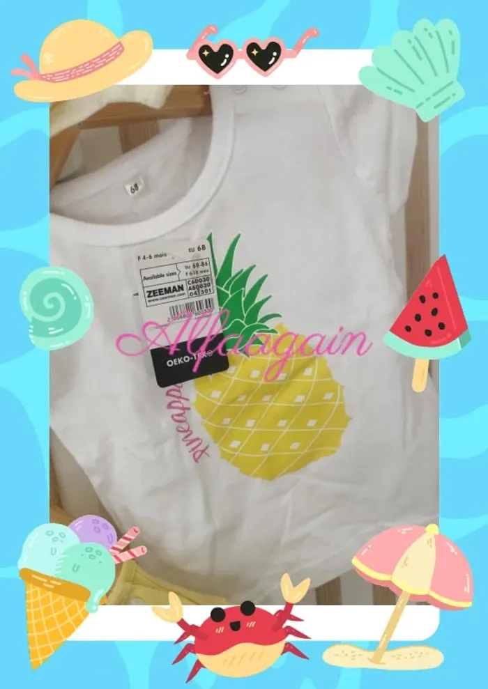 Lot t-shirts fille 6mois neufs - photo numéro 3