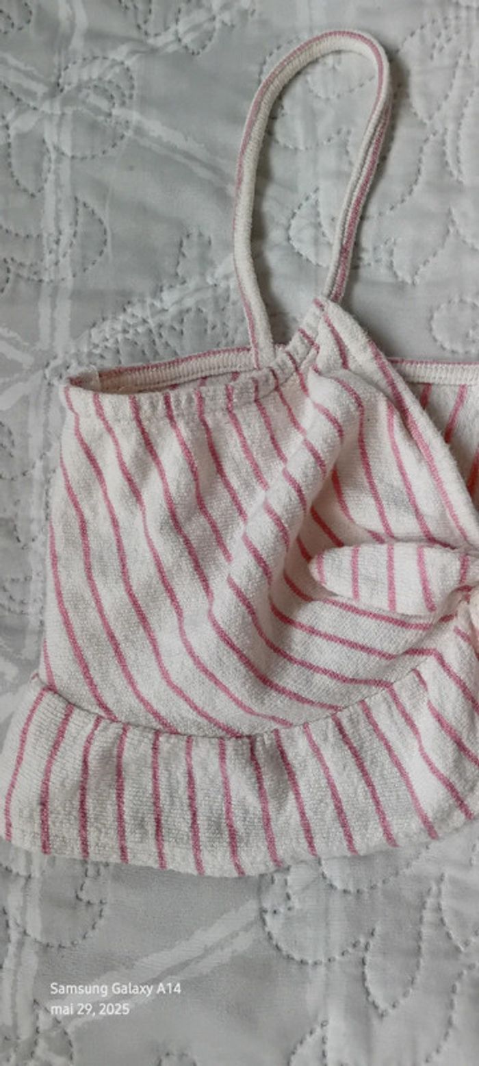 Brassière fines bretelles avec noeud à rayures roses femme S pull & bear - photo numéro 12