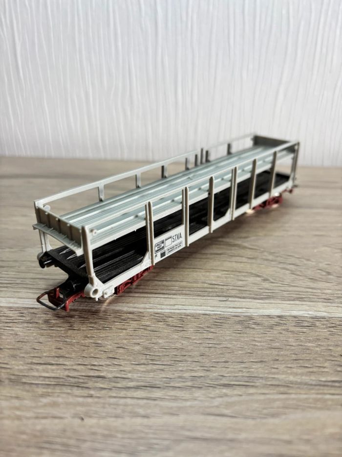 Wagon transport de véhicule jouef, petit train vintage jouet - photo numéro 3