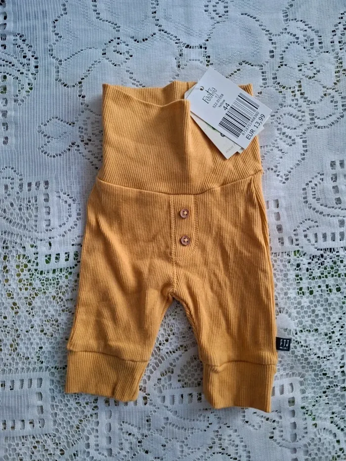 Legging pantalon bébé jaune moutarde- Feetje - taille 44(naissance), neuf