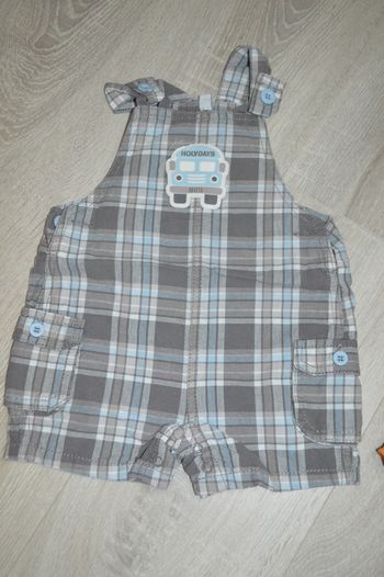 Salopette courte 12 mois - 1 an rayé