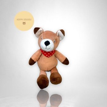 Peluche Faon Biche daim marron foulard Kinder A176
