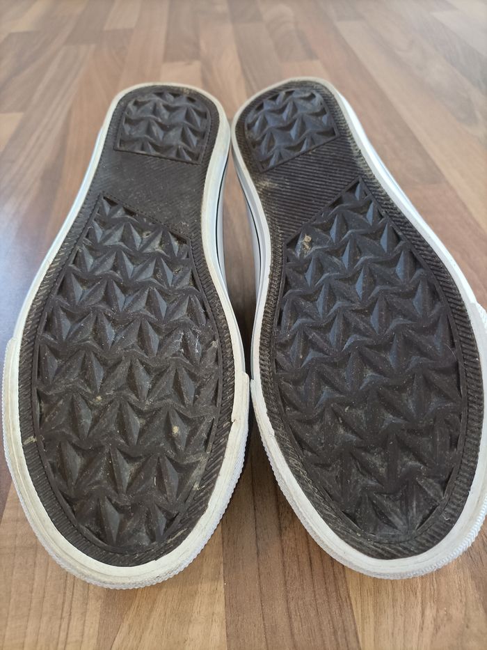 Chaussures 36 type converses blanc et argenté à paillettes - photo numéro 9