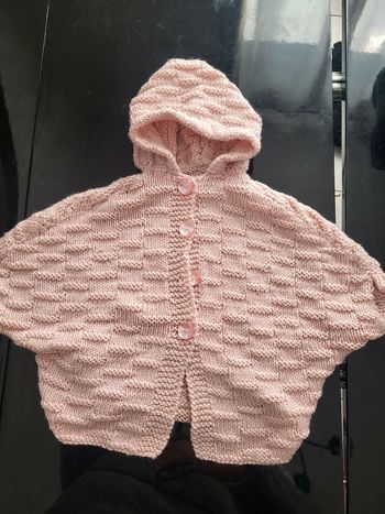 Gilet poncho rose 2 ans